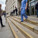 Solid brass stair nosing profile 67x55mm dimensions, heavy-duty design for high foot traffic areas