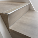 Anti-Slip Rake Back Stair Nosing 67x55mm Aluminium Ramp Profile, DDA Compliant, 800-3200mm — Insert Colour: Beige
