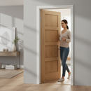 Premium Unfinished Internal Shaker 4 Panel Door - Solid Oak Construction with Customizable Finish for Timeless Elegance