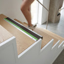 Silver aluminium stair nosing profile 69x40mm with anti-slip grip surface for indoor and outdoor use