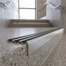 Aluminium Stair Nosing 78.5mm x 40mm with Carborundum Anti-Slip Insert — Anti-Slip Insert Colour: Speckled Obsidian