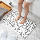 Premium Line Faces Bathmat - Stylish Abstract Design, Non-Slip, Quick-Drying for Modern Bathrooms - 39x60cm