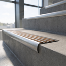 Aluminium Stair Tread Cover 157mm x 40mm with Carborundum Anti-Slip Insert — Anti-Slip Insert Colour: Hazelnut