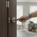 Premium Round Rose Lever Door Handle Set with Satin Chrome Finish for Modern Doors
