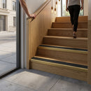 Heavy-duty aluminum stair nosing profile 66x55mm dimensions for indoor and outdoor stair edge protection