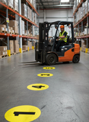 Premium Heavy Duty Adhesive Floor Identification Markers - 190mm Diameter with High Visibility and Slip Resistance for Warehouse Organization
