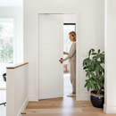 Premium White Primed Internal 3 Panel Framed Pocket Door Set - Durable, Space-Saving Design for Modern Interiors