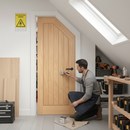 Premium Unfinished Oak Angled Under-Stair Cupboard FD30 Fire Door - Customizable Design for Safety and Style