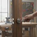 Premium Round Rose Lever Door Handle Set with Polished & Satin Chrome Finish for Modern Decor