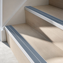 Aluminium Anti-Slip Stair Nosing 85x32mm Rakeback, Twin PVC Inserts, 11 Colours, 1m-3.22m — Insert Colour: Cobalt Blue