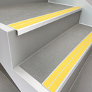 Aluminium Anti-Slip Stair Nosing 85x32mm Rakeback, Twin PVC Inserts, 11 Colours, 1m-3.22m — Insert Colour: Yellow
