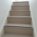 36mm slim aluminium stair nosing with dual rubber anti-slip insert concealed screws - champagne with black rubber finish