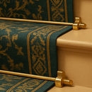 Satin Brass Stair Rods with Ball Finial — Plain, Reeded or Spiral, 12mm or 16mm