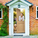 Premium Unfinished Oak External Stable Door with Clear Double Glazed Pane - Solid Core Construction