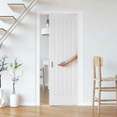 Premium White Primed Internal Cottage 1 Panel Framed Pocket Door Set for Space-Saving Elegance