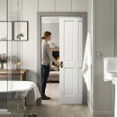 Premium White Primed Internal 4 Panel Framed Pocket Door Set - Timeless Elegance for Space Optimization