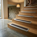 56x55mm aluminium stair nosing profile showing DDA compliant anti-slip design for indoor and outdoor use
