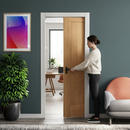 Premium Unfinished Oak Pattern 10 1 Panel Framed Pocket Door Set for Modern Interiors