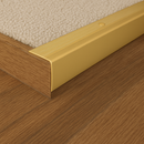 Anodised aluminium stair nosing trim with ribbed non-slip surface, 35mm x 35mm profile for carpeted steps