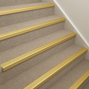 Anodised aluminium non-slip ribbed stair nosing trim 35mm x 35mm for carpeted steps safety edging