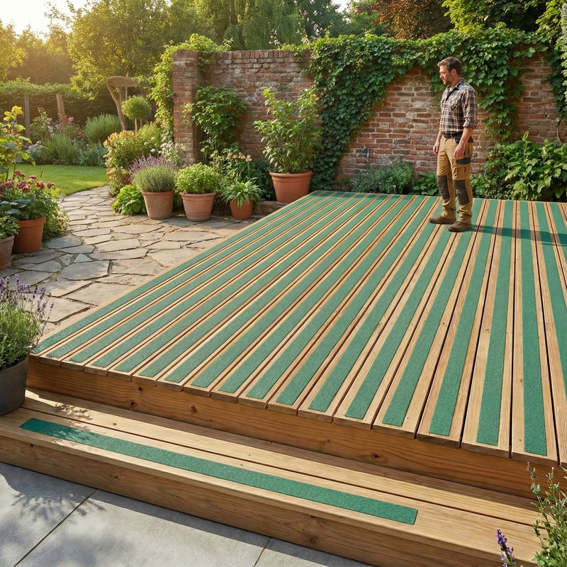 Premium Heavy Duty Anti Slip Decking Strips 1200mm - GRP Non Slip Safety Strips for Garden, Steps, and Patios
