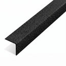 Black heavy duty GRP stair nosing angle profile with ceramic anti-slip grit surface