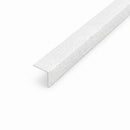 White heavy duty GRP stair nosing angle profile with ceramic anti-slip grit surface