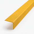 Yellow heavy duty GRP stair nosing angle profile with ceramic anti-slip grit on both faces