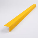 Yellow GRP anti-slip stair nosing 55x55mm angle profile on a studio background