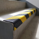 GRP Stair Nosing 55mm Tread Straight Edge Profile in black finish fitted on a step edge