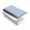 Aluminium Stair Nosing 2.75m Bullnose Single Insert 57mm, aura insert, Mirrorflect Silver finish