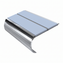 Aluminium Stair Nosing 2.44m Bullnose Double Insert 53mm, aura insert, Mirrorflect Silver finish