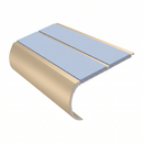 Aluminium Stair Nosing 2.44m Bullnose Double Insert 53mm, aura insert, Satin Bronze finish