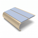 Aluminium Stair Nosing 90mm Bullnose Twin Insert, 2.44m, aura insert, Satin Bronze finish