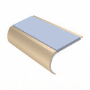 Aluminium Stair Nosing 2.75m Bullnose Single Insert 57mm, aura insert, Satin Bronze finish
