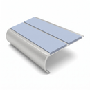 Aluminium Stair Nosing 90mm Bullnose Twin Insert, 2.44m, aura insert, Satin Silver finish