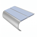 Aluminium Stair Nosing 2.44m Bullnose Double Insert 53mm, aura insert, Satin Silver finish