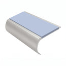Aluminium Stair Nosing 2.75m Bullnose Single Insert 57mm, aura insert, Satin Silver finish