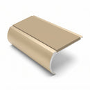 Aluminium Stair Nosing 2.75m Bullnose Single Insert 57mm, beige insert, Satin Bronze finish