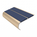 Aluminium Stair Nosing 90mm Bullnose Twin Insert, 2.44m, blue insert, Satin Bronze finish