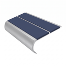 Aluminium Stair Nosing 90mm Bullnose Twin Insert, 3.22m, blue insert, Satin Silver finish