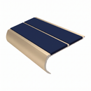 Aluminium Stair Nosing 90mm Bullnose Twin Insert, 3.22m, dark blue insert, Satin Bronze finish
