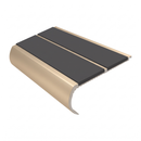 Aluminium Stair Nosing 90mm Bullnose Twin Insert, 3.22m, dark grey insert, Satin Bronze finish