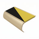 Aluminium Stair Nosing 2.44m Bullnose 57mm Single, hazard insert, Satin Bronze finish