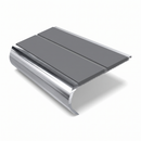 Aluminium Stair Nosing 90mm Bullnose Twin Insert, 3.22m, mid grey insert, Mirrorflect Silver finish