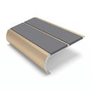 Aluminium Stair Nosing 90mm Bullnose Twin Insert, 2.44m, mid grey insert, Satin Bronze finish