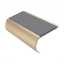 Aluminium Stair Nosing 2.75m Bullnose Single Insert 57mm, mid grey insert, Satin Bronze finish