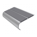 Aluminium Stair Nosing 90mm Bullnose Twin Insert, 2.44m, mid grey insert, Satin Silver finish