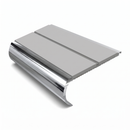 Aluminium Stair Nosing 90mm Bullnose Twin Insert, 2.44m, oyster insert, Mirrorflect Silver finish