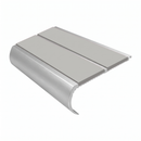 Aluminium Stair Nosing 90mm Bullnose Twin Insert, 2.44m, oyster insert, Satin Silver finish
